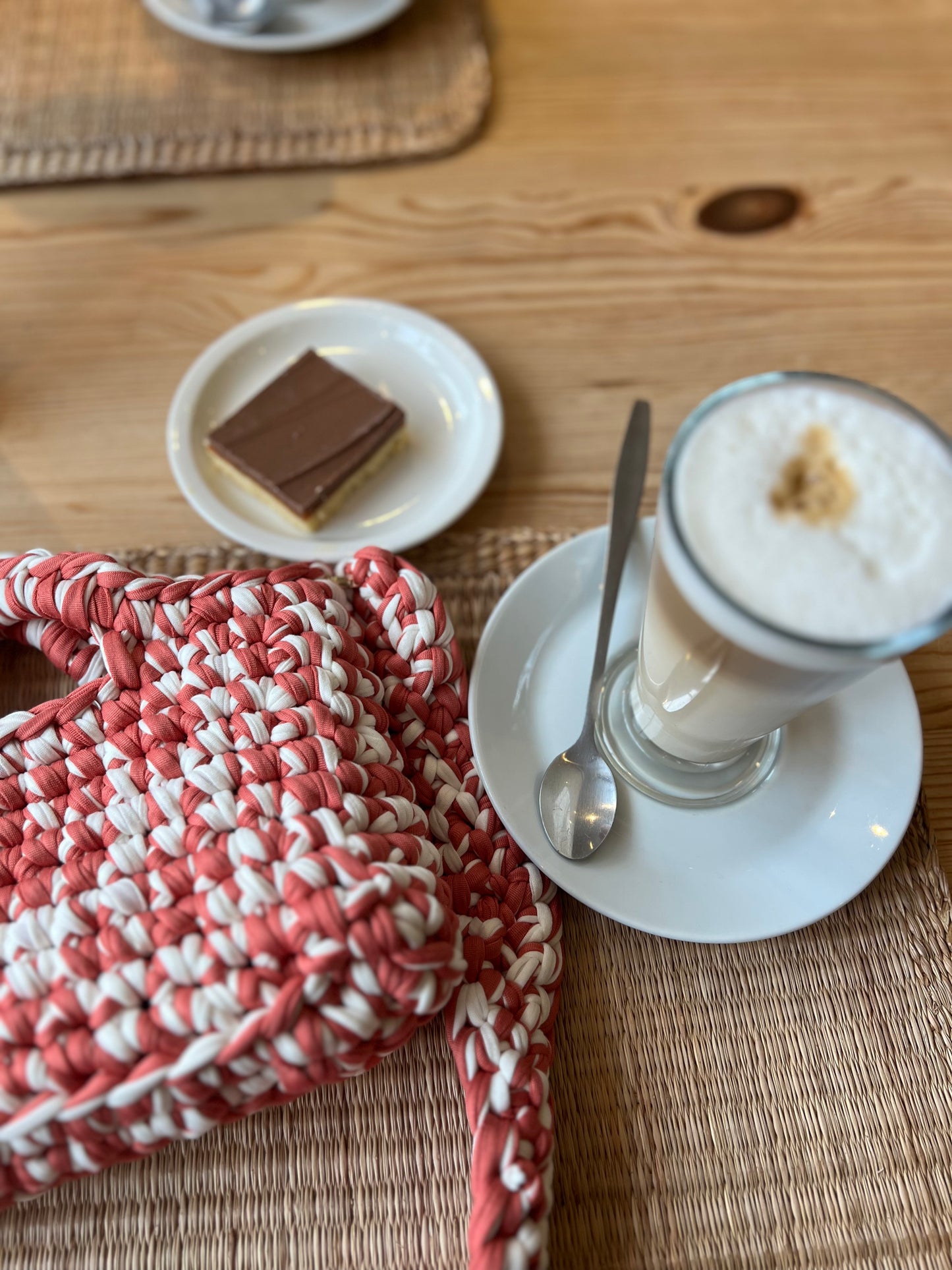 Alexandra - Pink and White with shoulder strap