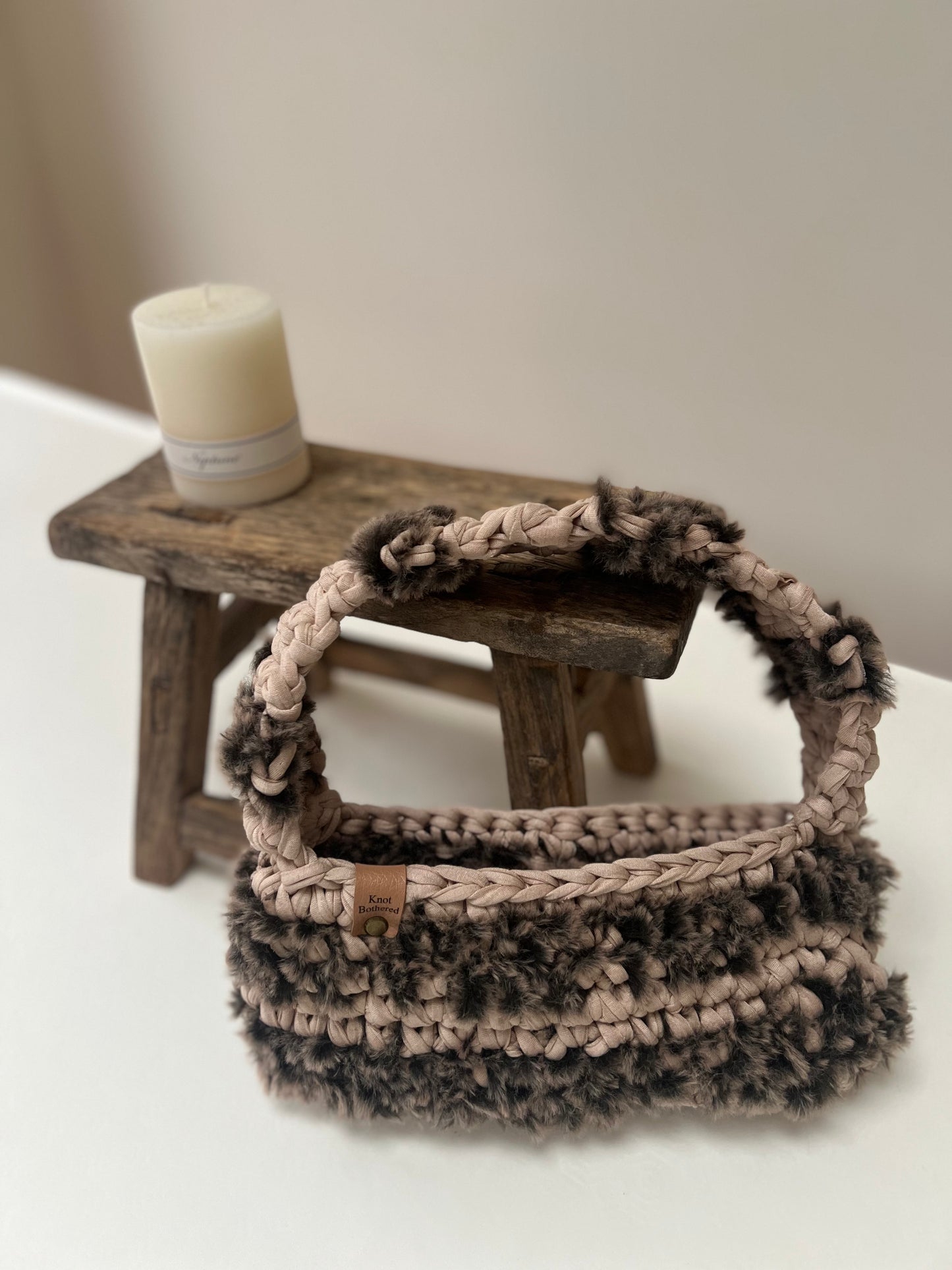 Aurelia - Beige with Dark Brown Faux Fur