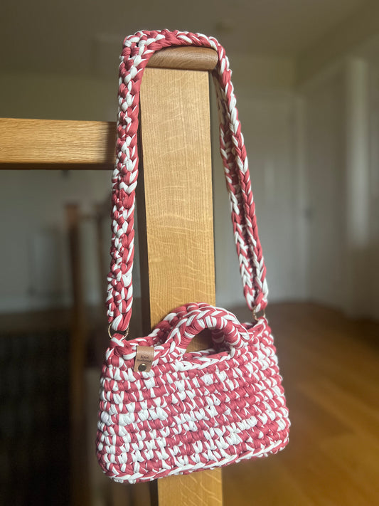 Alexandra - Pink and White with shoulder strap
